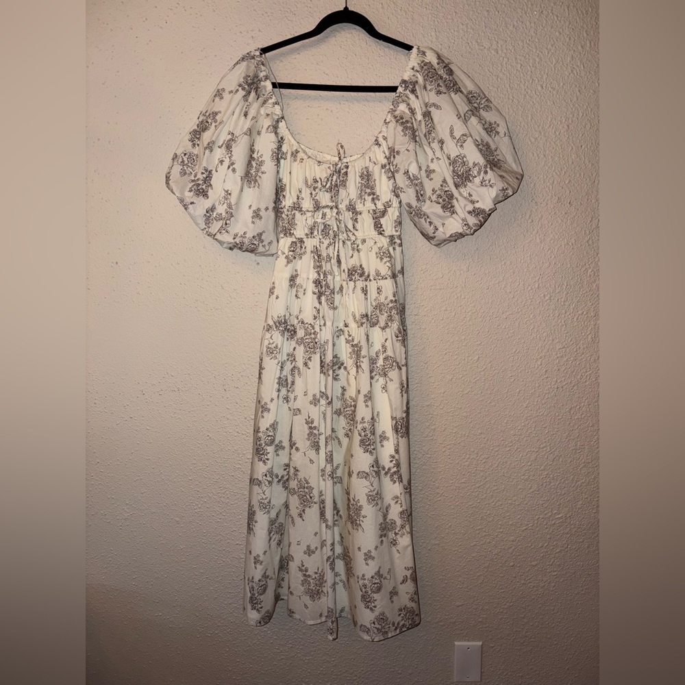 Floral Puff Sleeve Maxi Dress